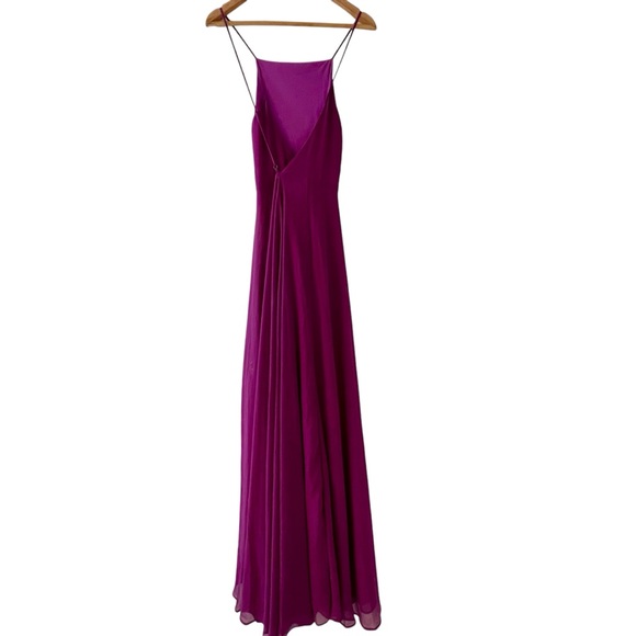 ❤️ Lulus Mythical Kind of Love Magenta Chiffon Maxi Gown - Picture 8 of 12